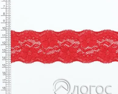 фото Кружево стрейч 106174, красный