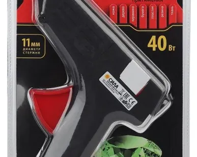 фото Термопистолет клеевой SGG40-01 40Вт под стержень 11мм (в комл. 11ммх7cм 2ш) (24/1152) СИЛА Б0046683