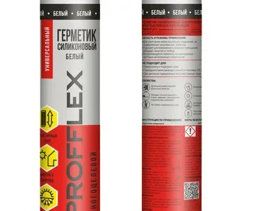 фото Герметик силиконовый универсальный белый PROFFLEX (2860мл) (15шт)