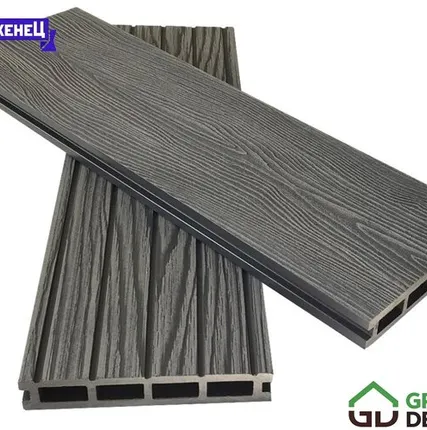 Фото №0 Террасная доска из ДПК Greendecking "Vintage-3D" цвет: Серый Дым, 150x25 мм (цена м2)
