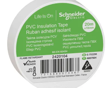 фото Изолента ПВХ 19мм (рул.20м) бел. SchE IMT38204