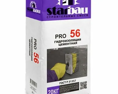 фото StarBau PRO 56 Гидроизоляция обмазочная с розовым индикатором W8