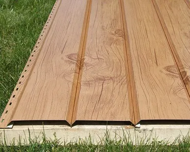 фото Металлический сайдинг L-брус Ecosteel Сосна глянцевая, толщина 0,52