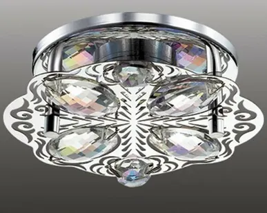 фото Светильник встраиваемый LED 3W хром/цветной хрусталь 357146 Novotech