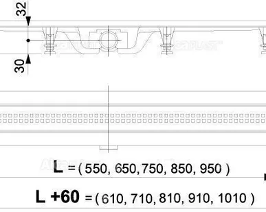 фото Душевой трап линейный Alcaplast APZ9 Simple 950