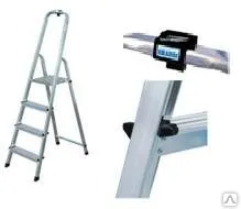 фото Стремянка алюминиевая 4 ступени (раб.высота = 2.83м) Solidy Krause