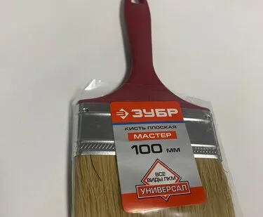 фото Кисть плоская Мастер 100 мм Зубр, натур щетина 4-01011-100