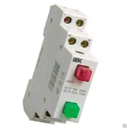 Фото №0 Кнопка управления модульная КМУ11 1НО+1НЗ 230/110В IP20 ИЭК