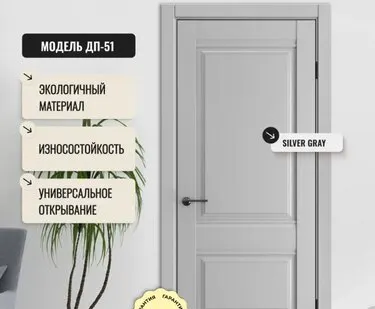 фото дверь межкомнатная дп-51 silver gray 800*2000