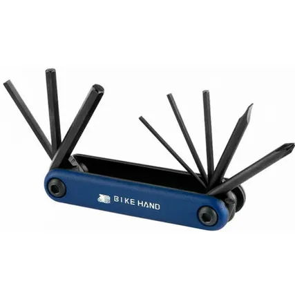 Фото №0 Набор ключей складной YC-270 Bike Hand (8 ключей) синий