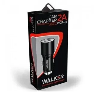 фото Зарядное устройство 1 USB разьема АЗУ адаптер WALKER WCR-23 2.4A быстрый заряд QC3.0 черный