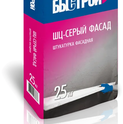 Фото №0 ШЦ-СЕРЫЙ ФАСАД Штукатурка фасадная (25 кг)