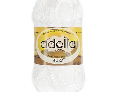 фото Пряжа ADELIA "AURA" 100% акрил 50 г 250 м №001 БЕЛЫЙ