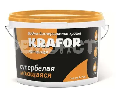фото Краска вд моющ 14 кг акриловая (глубокомат) КРАФОР (1/44) ЭК П ВМ
