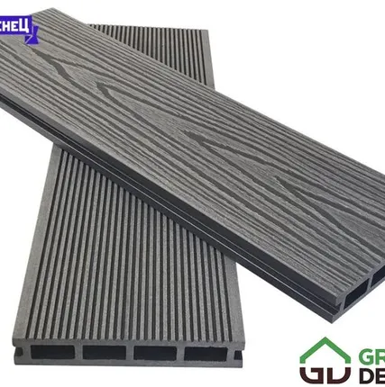 Фото №0 Террасная доска из ДПК Greendecking "Loft-3D" цвет: Серый Дым, 150x25 мм (цена м2)