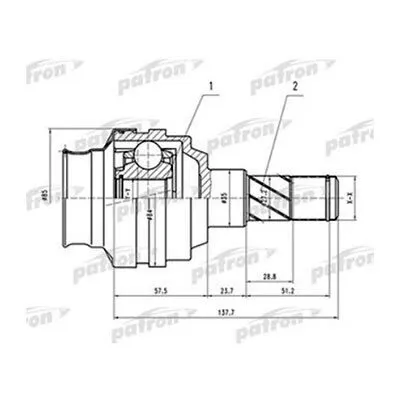 Фото №0 Patron ШРУС внутренний 22x35x34 CHEVROLET LANOS (T100) 97 02