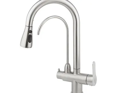 фото Смеситель для кухни AQUEDUC 345330, выдвижной излив, с переключателем для питьевой воды