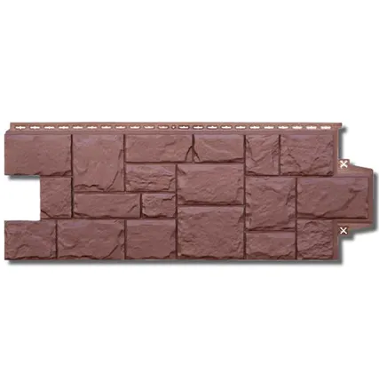 Фото №0 Фасадная панель Grand Line Крупный камень Коричневый 1103*417мм (раб.размер 982*383 мм)