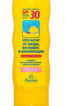 Фото №0 Крем-барьер от загара, веснушек и пигментации Флоресан SPF-30, 125мл