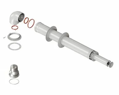 фото Комплект коаксиального дымохода Federica Bugatti 60/100 750 с наконечникомп "антилёд" и раструбом