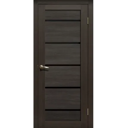 Фото №0 Дверь межкомнатная 206 (La Stella) черное стекло, экошпон, Дуб Мокко 2000х800мм