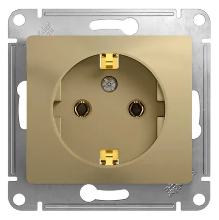 Фото №0 Механизм розетки 1-м СП Glossa 16А с заземл. титан SchE GSL000443