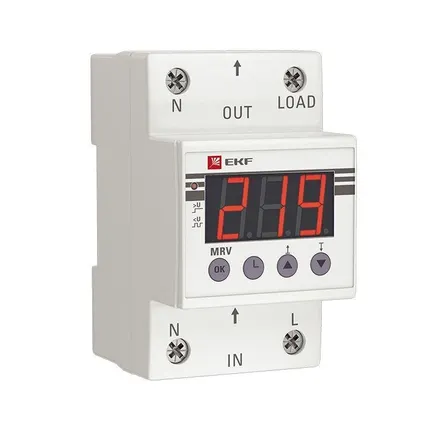 Фото №0 Реле напряжения с дисплеем MRV 32А PROxima EKF MRV-32A
