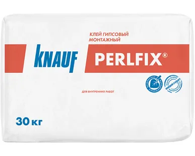 фото Клей гипсовый монтажн. для внутр. работ PERFLIX KNAUF (30кг) (40 шт. в ПАЛЛЕТЕ)