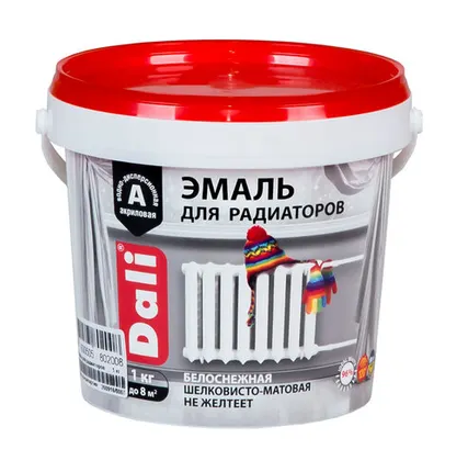 Фото №0 Эмаль акриловая для радиаторов 1кг DALI