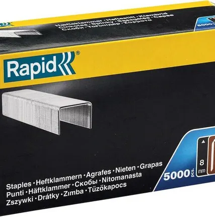Фото №0 RAPID тип 80, 8 мм, 5000 шт, тонкие широкие скобы (40100518)