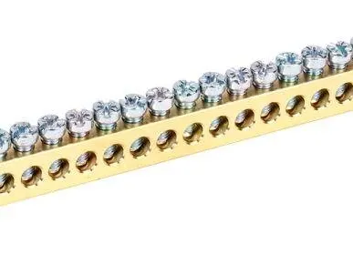 фото Шина PEN "земля-ноль" 8х12мм 24/2 (24группы/крепеж по краям) ИЭК YNN21-24-100