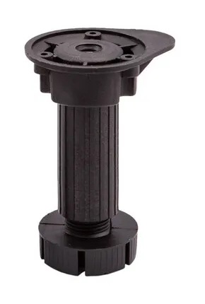 Фото №0 Опора кухонная пласт. h100 трехсоставная с овальным креплением, черный (1 уп. = 250 шт.)