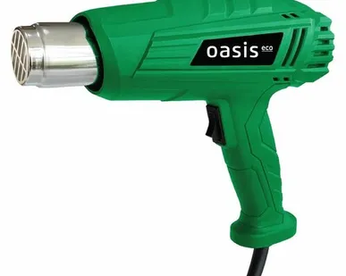 фото Фен строительный Oasis TG-20 Eco New, 2000Вт, 350-600 град., 2 насадки
