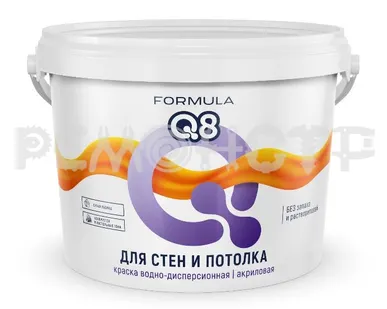 фото Краска вд интер  3,0кг ВД-АК белоснежная FORMULA Q8 (4/168) П