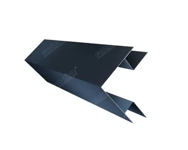 фото Планка угла внешнего сложного Экобрус Grand Line 0,5 Atlas с пленкой RAL 7024 мокрый асфальт