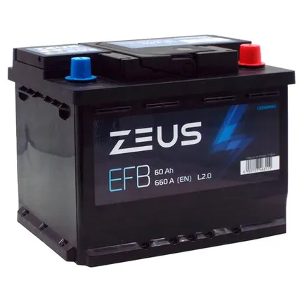 Фото №0 Аккумулятор ZEUS EFB 60 Ач о.п.