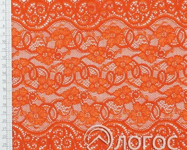 фото Кружево стрейч Е-411 205 мм И, оранжевый