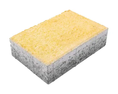 фото Тротуарная плитка Берит Прямоугольник Желтая 300х200х80 на белом цементе