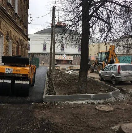 Фото №0 Устройство дорожного покрытия из песчаного асфальтобетона