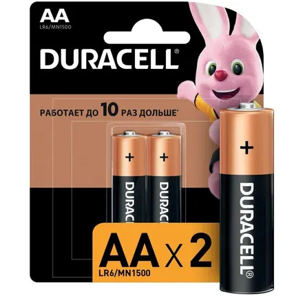 Фото №0 Элемент питания алкалиновый LR MN 1500/LR6 Basic BP-2 (блист.2шт) Duracell Б0014044/Б0026814