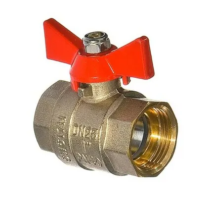 Фото №0 Кран шаровой 1 дюйм, рукоятка бабочка, резьба внутренняя/внутренняя