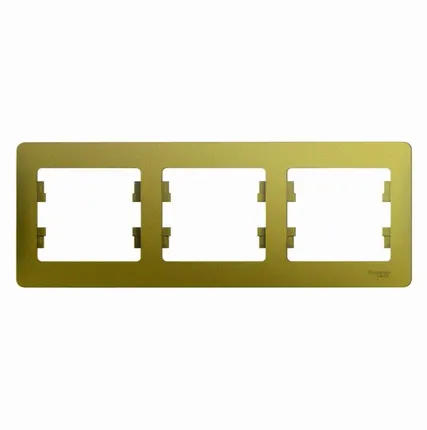 Фото №0 Рамка 3-м Glossa горизонт. фисташк. SchE GSL001003