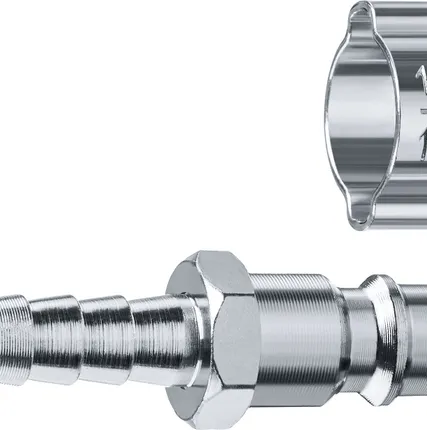 Фото №0 Штуцер переходник ″елочка″ под шланг внутренним диаметром 8 мм - рапид штуцер с хомутом Зубр 64918-08