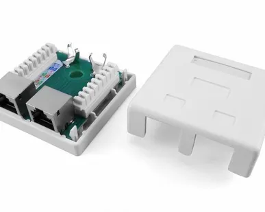 фото Розетка компьютерная 2-м ОП Dual IDC SB1-2-8P8C-C5e-SH-WH RJ45 (8P8C) кат.5E экранир. Hyperline 430233