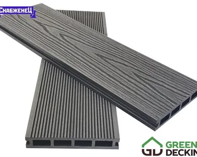 фото Террасная доска из ДПК Greendecking "Loft-3D" цвет: Серый Дым, 150x25 мм (цена м2)