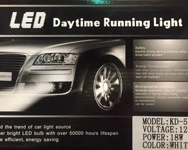 фото Ходовые огни KD-51 - 9 светодиодов White - 12В 18W - LED DRL