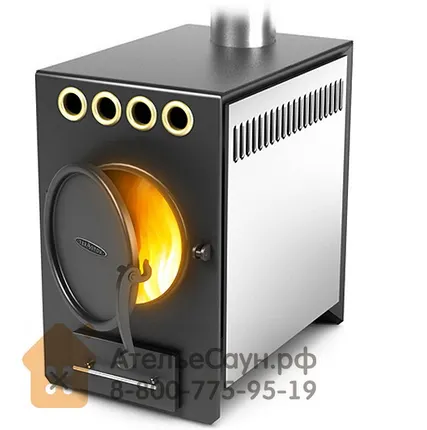 Фото №3 Печь отопительно-варочная ТМФ Нормаль-2 Турбо (антрацит, труба сверху, арт. 1200)