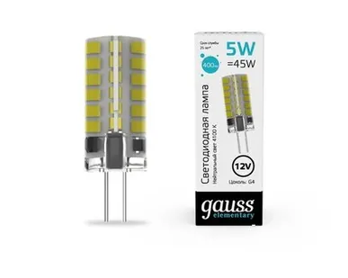 фото Светодиодная лампа Gauss ELEMENTARY 5W 400Lm 4100K G4 18725