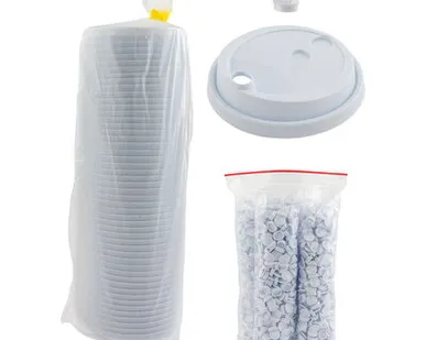 фото Крышка для стакана d90 мм 200 шт с заглушкой БЕЛАЯ PP "POKROV PLAST"