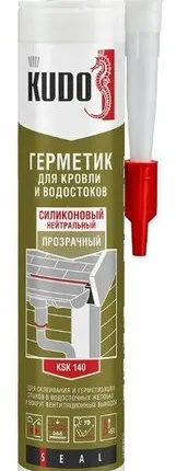 Фото №0 Герметик KUDO для кровли и водостоков прозрачный 280 мл